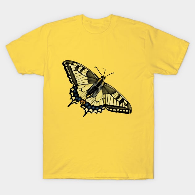 Swallowtail Butterfly Drawing T-Shirt by Eveka